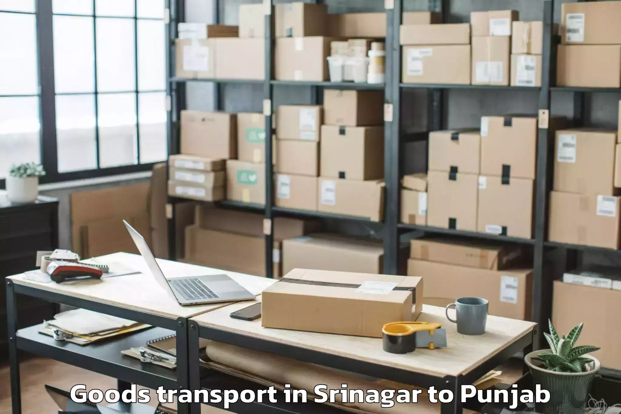 Discover Srinagar to Punjab Technical University Ka Goods Transport